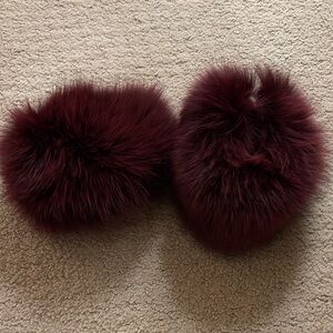 Neiman Marcus Luxurious Burgundy Fur Cuffs